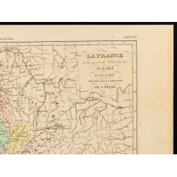 Gravure de 1859 - Carte de France après Charles IV dit Le Bel - 3