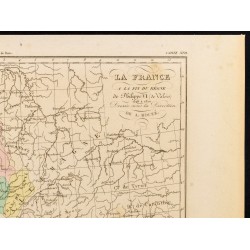 Gravure de 1859 - Carte de France après Philippe VI De Valois - 3
