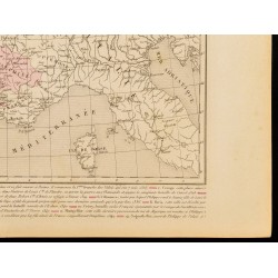 Gravure de 1859 - Carte de France après Philippe VI De Valois - 5