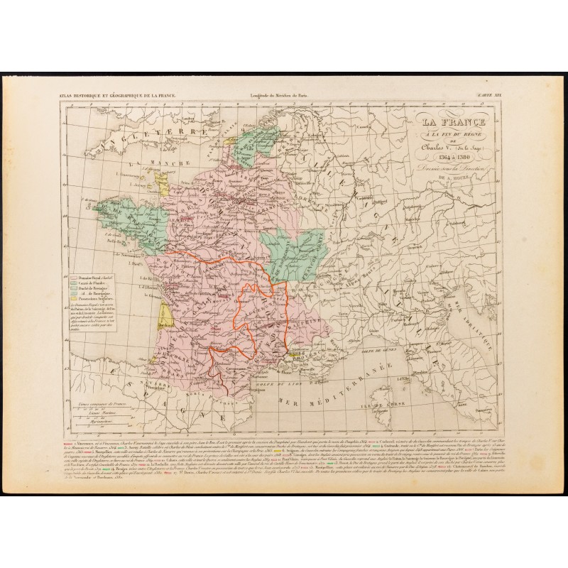 Gravure de 1859 - France après Charles V Dit le Sage - 1