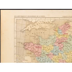 Gravure de 1859 - Carte de la France après François Premier - 2