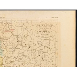 Gravure de 1859 - Carte de la France après François Premier - 3