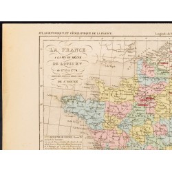 Gravure de 1859 - Carte de France après Louis XV - 2