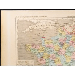 Gravure de 1859 - Carte de France sous la restauration - 2