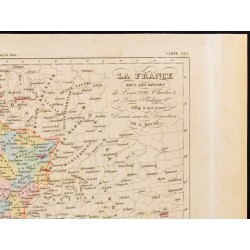Gravure de 1859 - Carte de France sous la restauration - 3