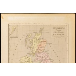 Gravure de 1859 - Carte de la Grande Bretagne romaine - 2
