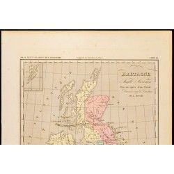 Gravure de 1859 - Carte de la Grande Bretagne Anglo-Saxonne - 2