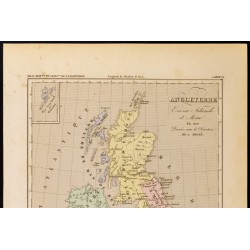 Gravure de 1859 - Carte des îles britanniques en 1100 - 2