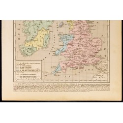 Gravure de 1859 - Carte des îles britanniques en 1100 - 3