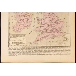 Gravure de 1859 - Carte de l'Angleterre Irlande & Écosse - 1281 à 1400 - 3