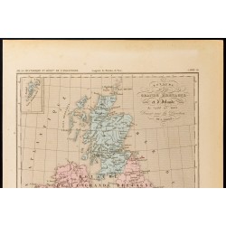 Gravure de 1859 - Carte du Royaume de la Grande Bretagne et d'Irlande - 2