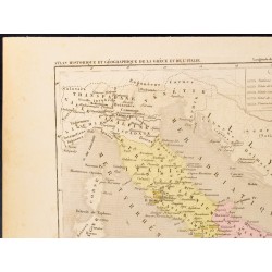 Gravure de 1859 - Carte de Grèce et d'Italie - 2