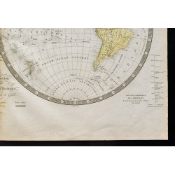 Gravure de 1838 - Mappemonde et indication des races humaines - 5