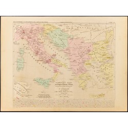 Gravure de 1859 - Empire romain d'Orient et Italie - 1