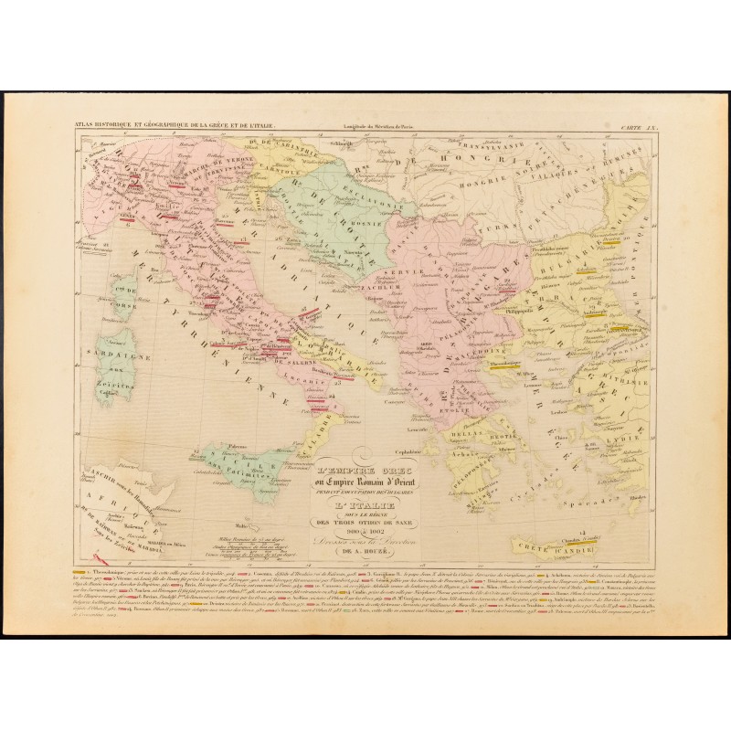 Gravure de 1859 - Empire romain d'Orient et Italie - 1