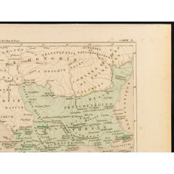 Gravure de 1859 - Carte de l'Empire grec et d'Italie - 3