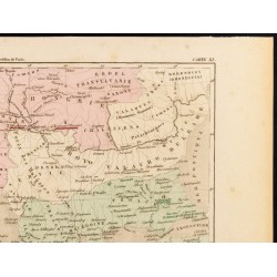 Gravure de 1859 - Carte de l'Empire grec et de l'Italie - Croisades - 3