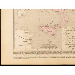 Gravure de 1859 - Carte de l'Empire grec et de l'Italie - Croisades - 4