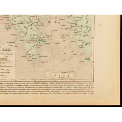 Gravure de 1859 - Carte de l'Empire grec et de l'Italie - Croisades - 5