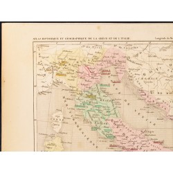 Gravure de 1859 - Empire Grec, Empire Ottoman et Italie - 2