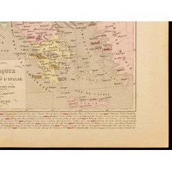 Gravure de 1859 - Carte de la Turquie, Grèce et Italie - 5