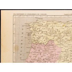 Gravure de 1859 - Carte de l'Espagne sous les romains - 2