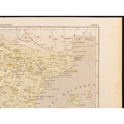Gravure de 1859 - Carte de l'Espagne sous les romains - 3