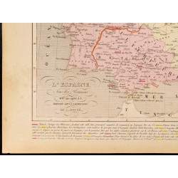Gravure de 1859 - Carte de l'Espagne sous les romains - 4