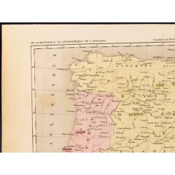 1859 Carte De L Espagne Apres La Chute Du Royaume De Grenade