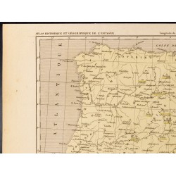 Gravure de 1859 - Carte de l'Espagne après l'expulsion des Maures - 2