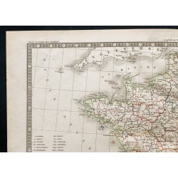 Gravure de 1838 - Carte de France (Province et départements) - 2