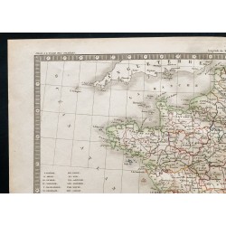 Gravure de 1838 - Carte de France (Province et départements) - 2