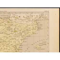 Gravure de 1859 - Carte de l'Espagne après l'expulsion des Maures - 3