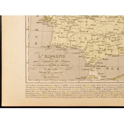 Gravure de 1859 - Carte de l'Espagne après l'expulsion des Maures - 4