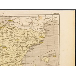 Gravure de 1859 - Carte de l'Espagne et Portugal de 1640 à nos jours - 3