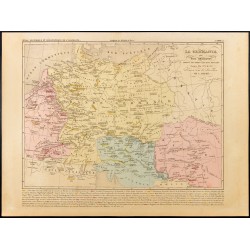 Gravure de 1859 - Carte de la Grande Germanie - Europe centrale - 1