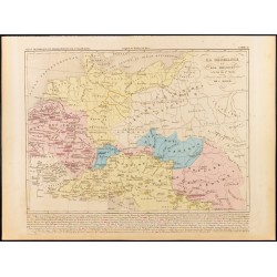 Gravure de 1859 - Carte de la Germanie et pays adjacents - 1