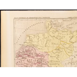 Gravure de 1859 - Carte de la Germanie et pays adjacents - 2
