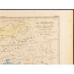 Gravure de 1859 - Carte de la Germanie et pays adjacents - 3