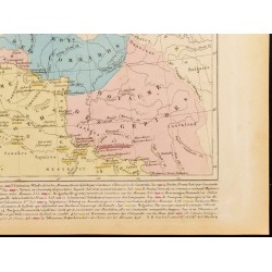 Gravure de 1859 - Carte de la Germanie et pays adjacents - 5