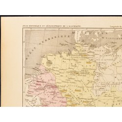 Gravure de 1859 - Carte de l'Allemagne sous les carolingiens - 2
