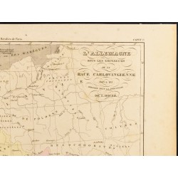 Gravure de 1859 - Carte de l'Allemagne sous les carolingiens - 3
