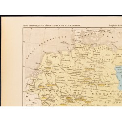 Gravure de 1859 - Carte de l'Empire romain germanique - Maison de Franconie - 2