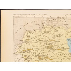Gravure de 1859 - Carte de l'Empire romain germanique - Maison de Franconie - 2
