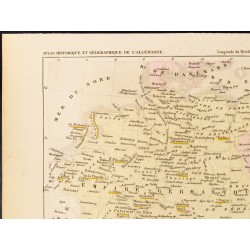Gravure de 1859 - Carte de l'Empire germanique - Maison de Souabe - 2