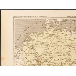 Gravure de 1859 - Carte de l'Allemagne - Maison de Habsbourg et de Luxembourg - 2