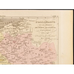 Gravure de 1859 - Carte de l'Allemagne - Maison de Habsbourg et de Luxembourg - 3