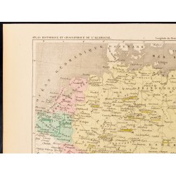 Gravure de 1859 - Carte de l'Allemagne sous les empereurs d'Autriche - 2
