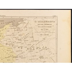 Gravure de 1859 - Carte de l'Allemagne sous les empereurs d'Autriche - 3