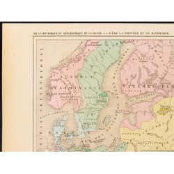 Gravure de 1859 - Carte de Russie, Suède et Danemark - 2